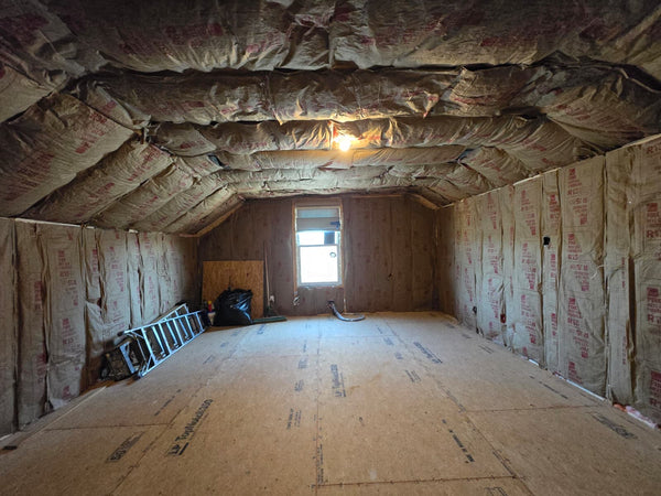 Insulation installed and ready for the next stage of remodeling step 3